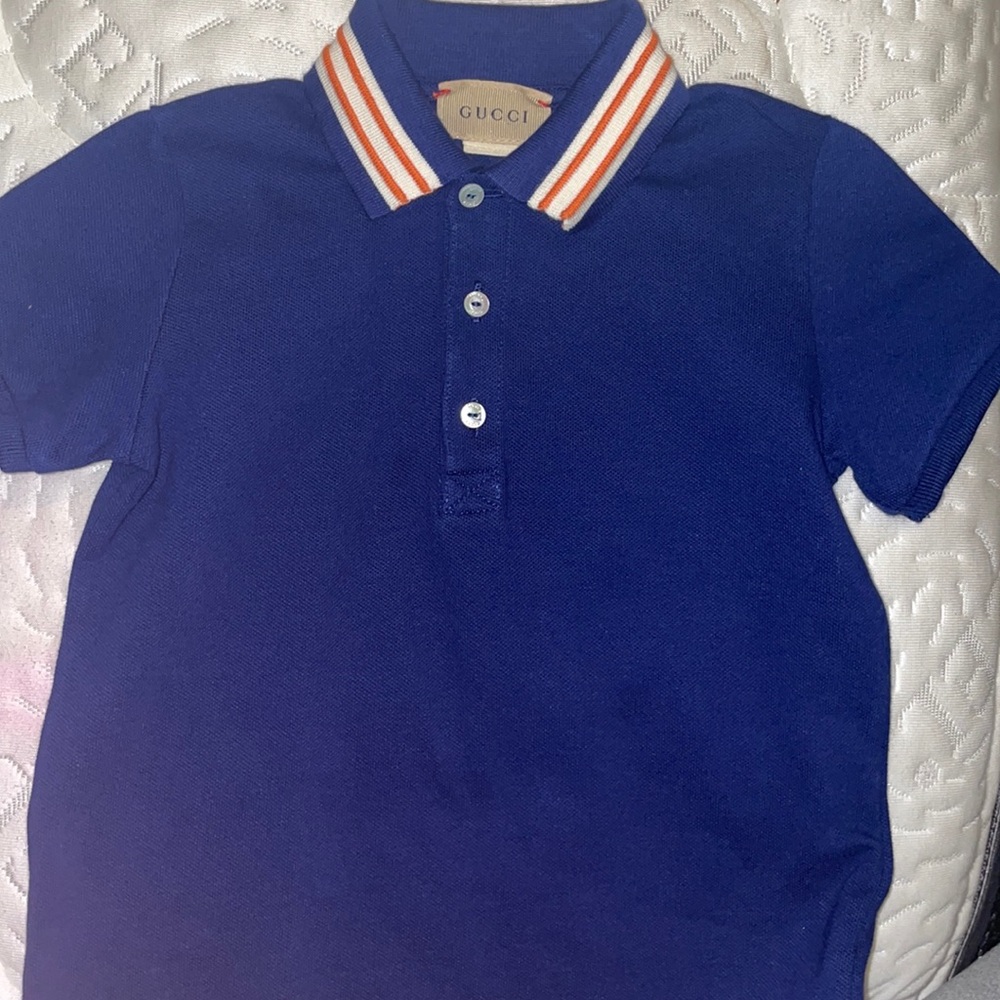 Navy blue gucci toddler boy shirt